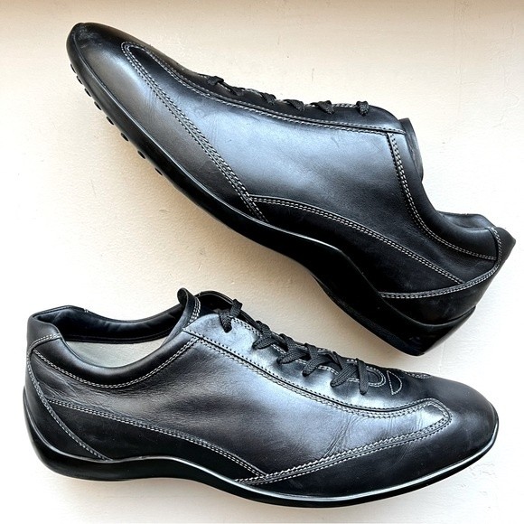 Tod's Black Leather Lace Up Sneaker Casual Shoes Tod's Men's Uk 13 Us 14